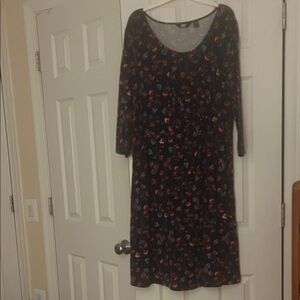 Lands' End Multicolor Floral Long Sleeve Dress